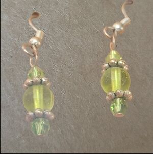 Elegant Green Beaded Earrings